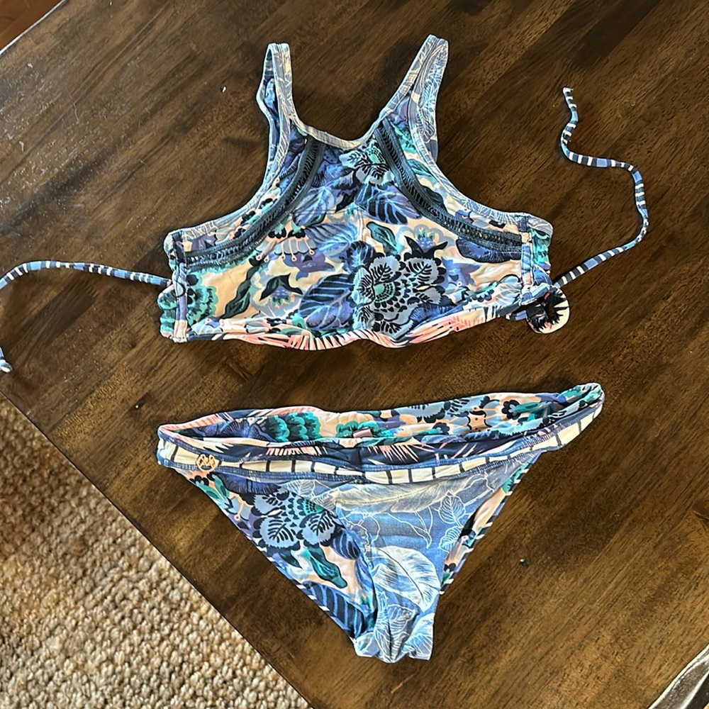 Blue floral Maaji bikini the is reversible